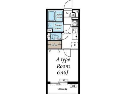 リブリ・岩槻(1K/1階)の間取り写真