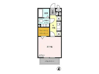 サンベルテ菅沼Ⅰ(1K/1階)の間取り写真