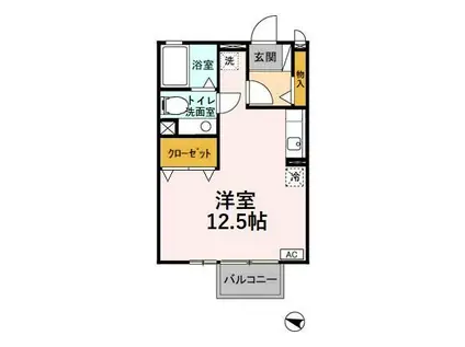 CASA・VIRENTE(1K/2階)の間取り写真