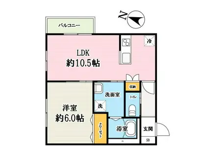 原町共同(1LDK/2階)の間取り写真