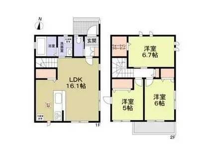 川越線 西大宮駅 徒歩22分 2階建 築9年(3LDK)の間取り写真