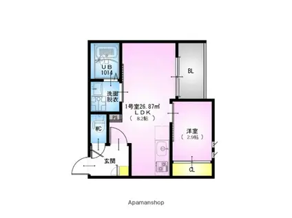 REGALEST S 大和田(1LDK/2階)の間取り写真