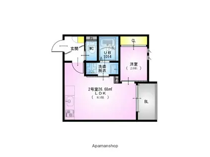 REGALEST S 大和田(1LDK/2階)の間取り写真
