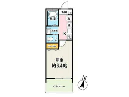 キャメル西大宮シャトー(1K/1階)の間取り写真