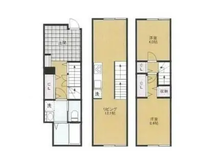 MOK-TERRACE 西大宮B(2LDK/1階)の間取り写真