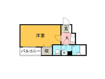 ビルクリバラ(1K/2階)の間取り写真