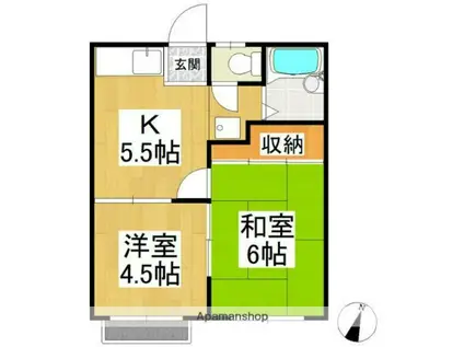 コーポ和(2DK/2階)の間取り写真