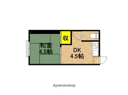 アパート三景(ワンルーム/2階)の間取り写真