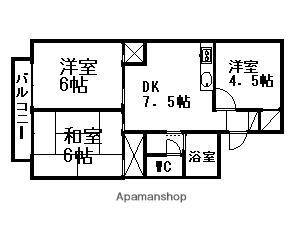 ドミール蓮見(3DK/1階)の間取り写真