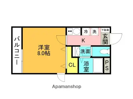 EPOK URAWA(1K/1階)の間取り写真