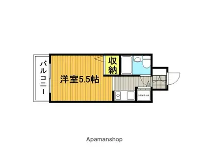 ジョイフル浦和仲町(1K/5階)の間取り写真