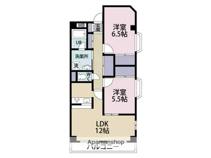 SANTA ROSE(2LDK/3階)の間取り写真