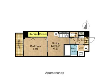 OLIVE UN ARBRE TOKIWA(1DK/7階)の間取り写真