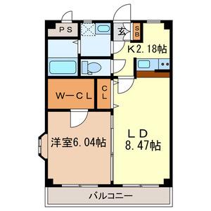 クレールⅤ(1LDK/3階)の間取り写真