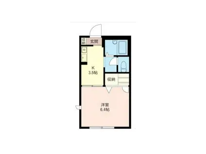 レジデンスソレイユ(1K/1階)の間取り写真