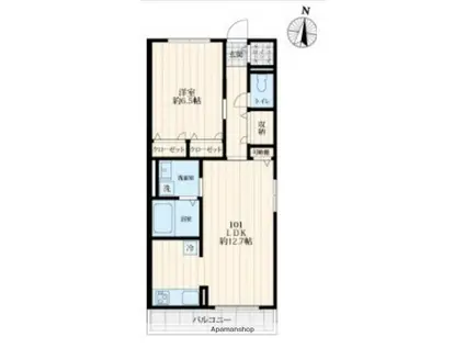 FONTAINE(1LDK/1階)の間取り写真