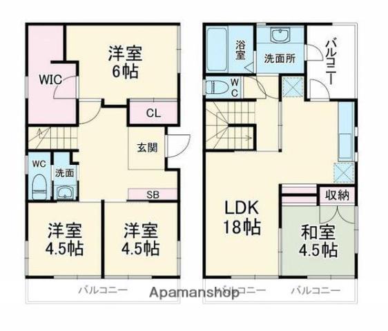 武蔵野線 武蔵浦和駅 徒歩13分 2階建 築22年(4LDK)の間取り写真