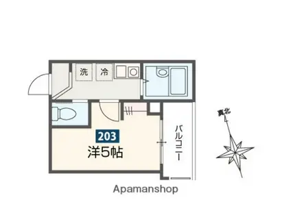 MELDIA南浦和Ⅳ(1K/2階)の間取り写真