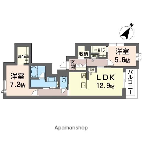 KAHUNA LEA Ⅱ(2LDK/3階)の間取り写真