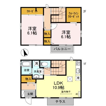 京浜東北・根岸線 南浦和駅 徒歩31分 2階建 築10年(2LDK)の間取り写真