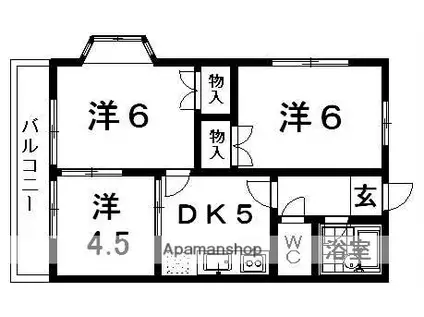 キンドハイム(3DK/2階)の間取り写真