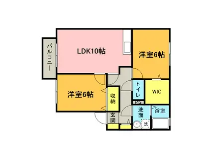 グリーンコート弐番館(2LDK/1階)の間取り写真