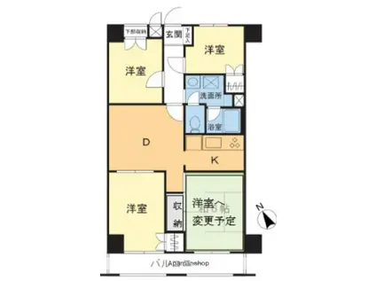 フォレストマンション武蔵浦和(4DK/2階)の間取り写真