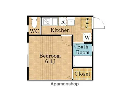 キャメル武蔵浦和(1K/1階)の間取り写真