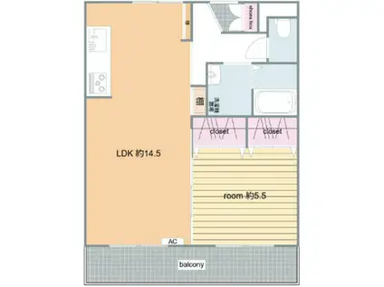 フローレンスⅠ(1LDK/3階)の間取り写真