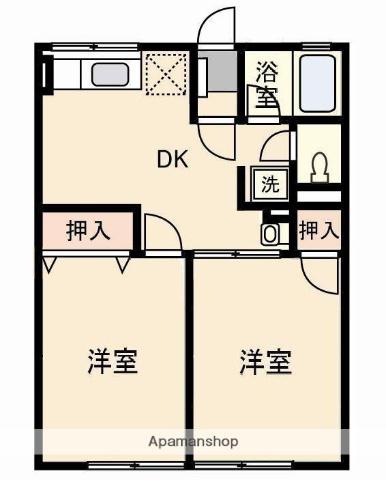 シティハイム コトブキ(2DK/1階)の間取り写真