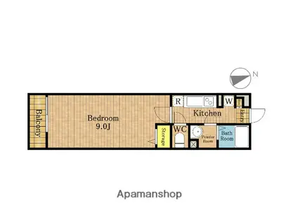 SOLEIL Ⅳ(1K/2階)の間取り写真