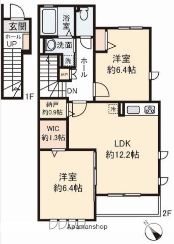 CASA CANTARE(2LDK/2階)の間取り写真