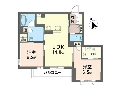 ヴィラケーパ(2LDK/1階)の間取り写真