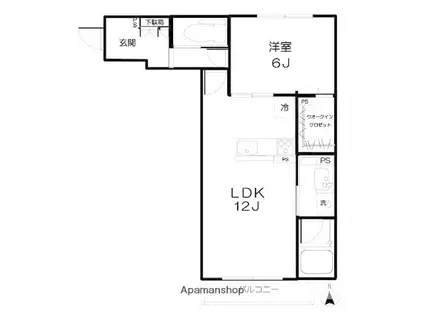 フォーペスカ(1LDK/3階)の間取り写真