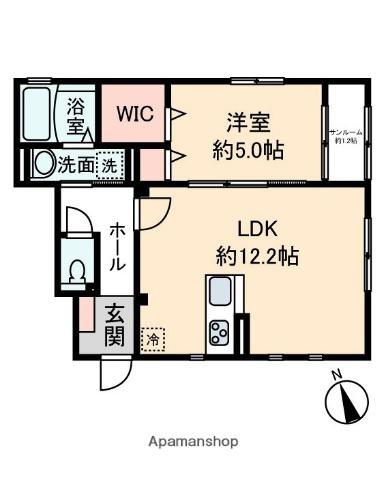 SANCTBELLE COURT(1LDK/1階)の間取り写真