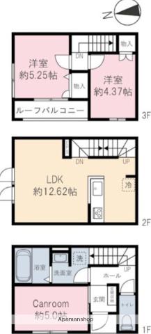 ベルリード(3LDK/3階)の間取り写真