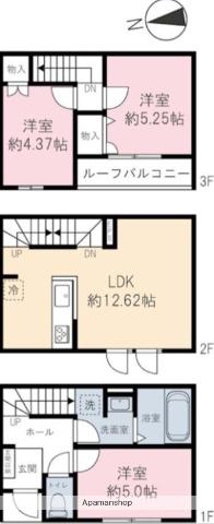 ベルリード(3LDK/3階)の間取り写真