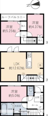 ベルリード(3LDK/3階)の間取り写真