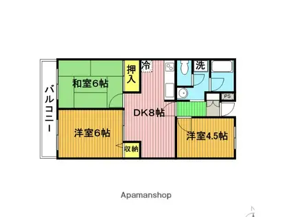 セントエルモ武蔵浦和(3DK/1階)の間取り写真