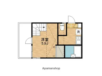 ハッピーライフ里・1号館(1K/1階)の間取り写真