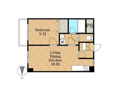 クオーレシャトー南越谷(1LDK/2階)の間取り写真