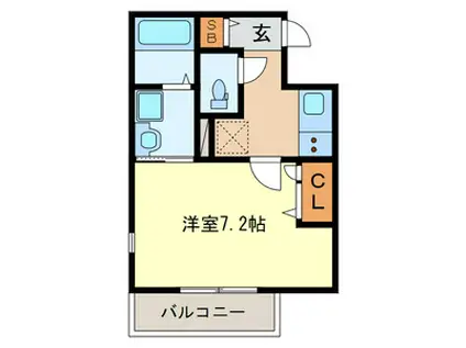 カーサヴィエント(1K/3階)の間取り写真