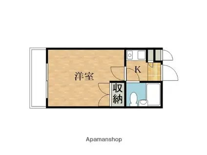 ジュネパレス蒲生第3(1K/2階)の間取り写真