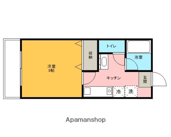 メゾンアサヒI(1K/1階)の間取り写真
