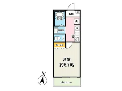 キャッテリー越谷(1K/3階)の間取り写真