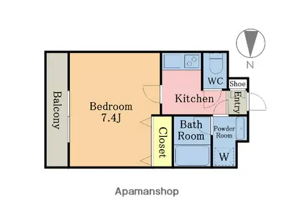 アーバン56(1K/4階)の間取り写真