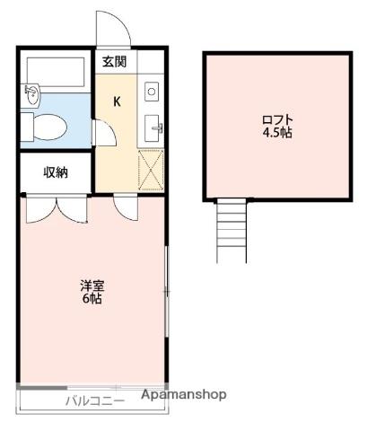 メゾン中尾第7 A・B(1K/1階)の間取り写真