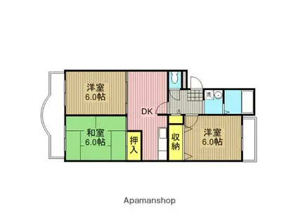 志陽ハイツ青木(3DK/4階)の間取り写真