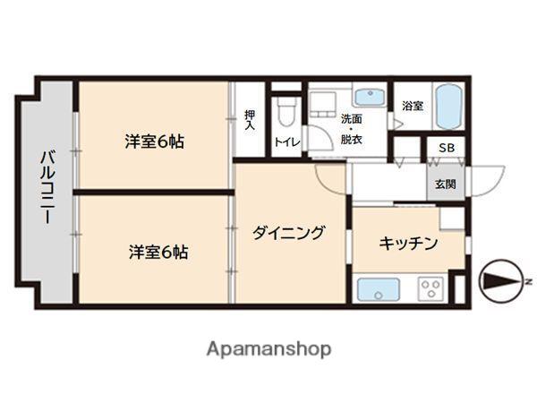 コスモ戸田アーバンハイム(2DK/2階)の間取り写真