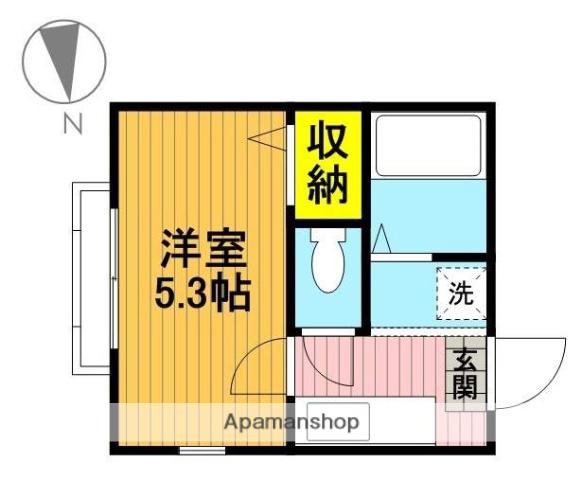 武蔵野線 武蔵浦和駅 徒歩18分 2階建 築24年(1K/2階)の間取り写真